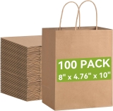 Brothersbox Brown Gift Bags with Handles 100PCS, 8 * Review brown bag