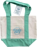 Trader joes Mini Pastel Canvas Tote Bags (1, Mint Review trader joeʼs micro tote bags