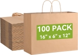 Brothersbox Large Brown Paper Bags with Handles 100PCS, Review brown bag