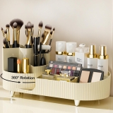 Rotating Makeup Organizer for Vanity with Brush Holder, Review makeup organizer