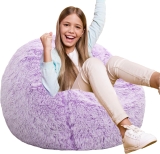 Fluffy Bean Bag Chair for Kids, 2.5FT Round Memory Foam Review chairs bean bag chairs