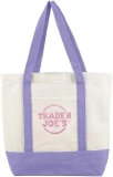 Trader Joe’s Reusable Canvas Tote Bag, Pastel Lavender Review trader joeʼs tote bag