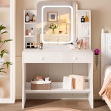 LIVELYGLOW Small Makeup Vanity Desk with Smart LED Review makeup vanity