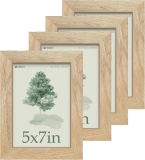 5×7 Picture Frame 4 Pack, Natural Solid Wood Photo Review picture frame